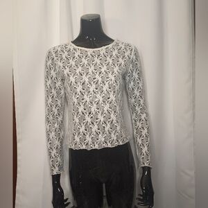 No Comment Womens Fairy Grunge Sheer Lace Top Medium Ivory Romantic Victorian
